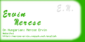 ervin mercse business card